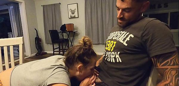 Sexy d. wife blows me until I explode on her face